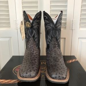 NEW Philsgood Grey Full Quill Ostrich Boots